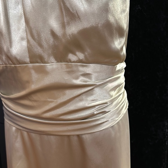 Oyster Ruched Halter Gown Belsoie Style no. L1064 - Picture 3 of 6